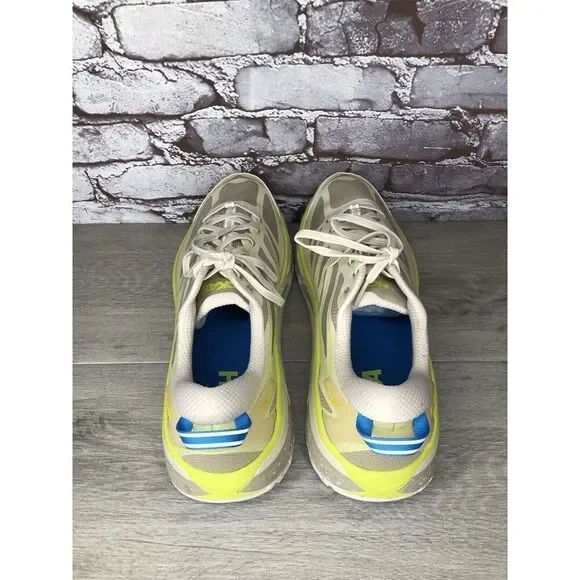 Hoka One Mafate Speed 2 Eggnog Gray Mesh Neon Yellow Running Men 14M US/49 1/3EU